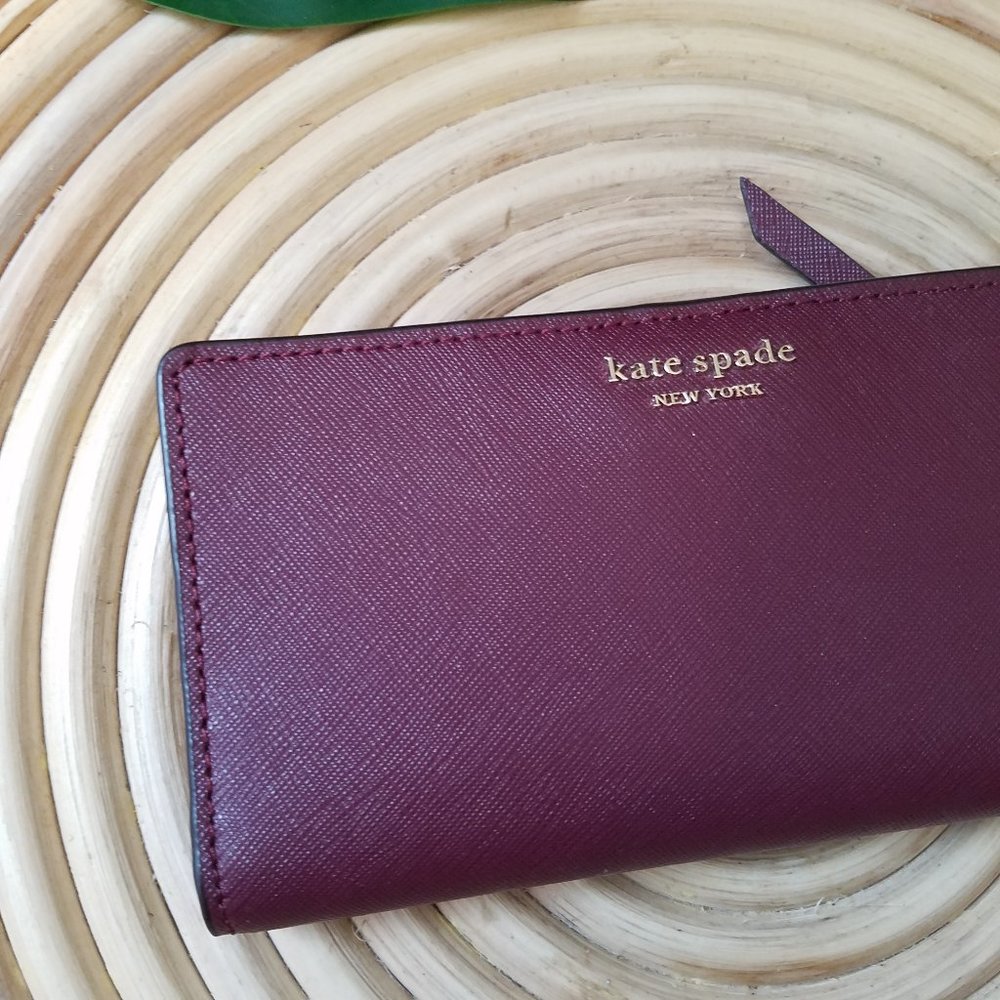 Large Slim Cameron Bifold Wallet Cherry Kate Spade - Picture 7 of 8